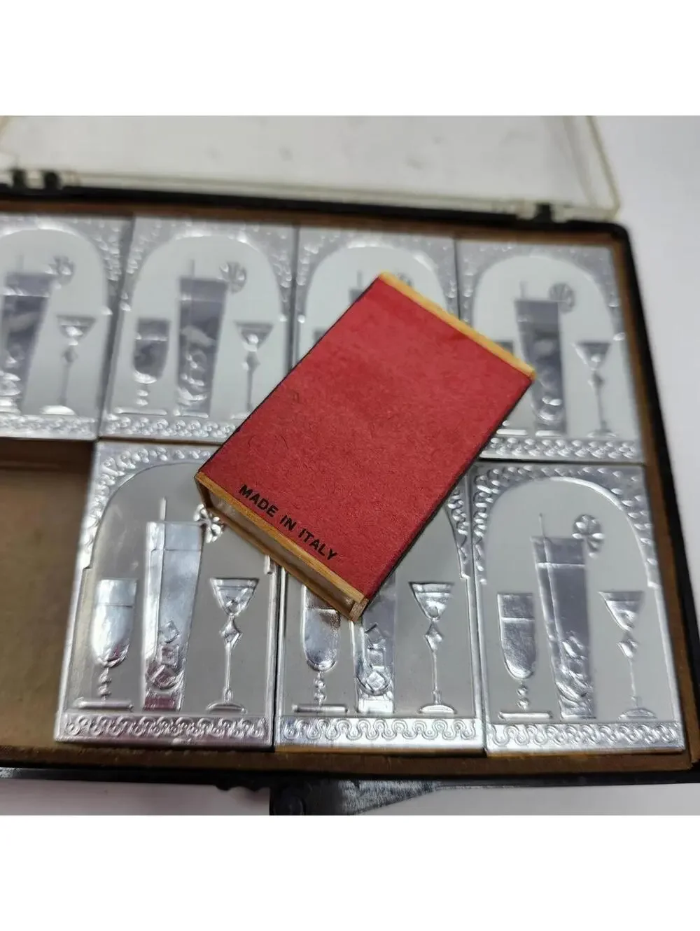 Vintage Cocktail Barware Matchbox Set Made in Italy